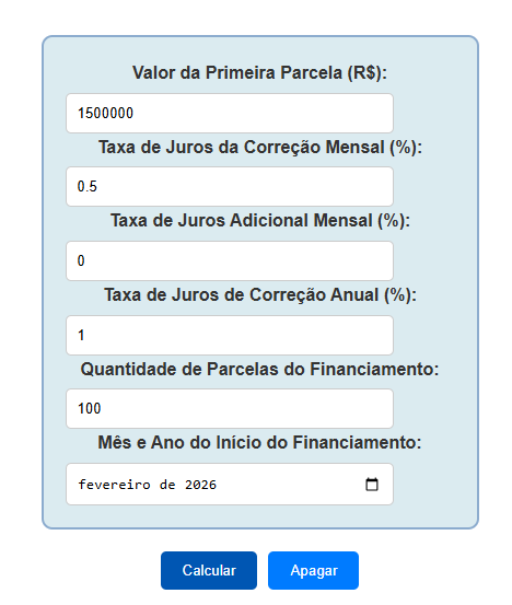 Exemplo de cálculo de financiamento com construtora